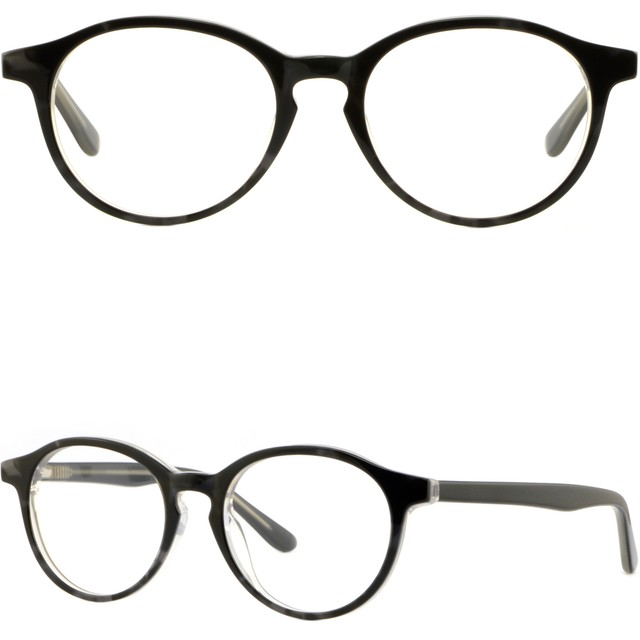 Women Acetate Frame Round Prescription Glasses Keyhole Bridge Spring