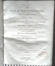 EMMONS. Stat. Hx. Navy of United States From Commencement, 1775-1853 1st Ed 1853