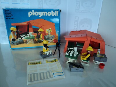 PLAYMOBIL Vintage Safari Savanne Zelt Lager Basis Foto Set 3413 von 1980 / Box