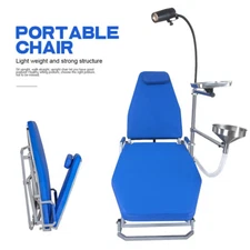 Mobile Dental Clinic Portable Folding Chair with LED Light Instrument Tray US