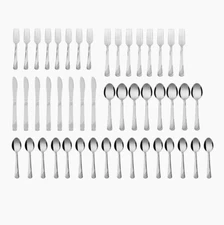 49-piece stainless steel cutlery flatware set with organizer tray