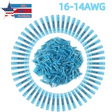 1000/50X Heat Shrink Waterproof Wire Connector Blue 14-16AWG Butt Seal Terminal