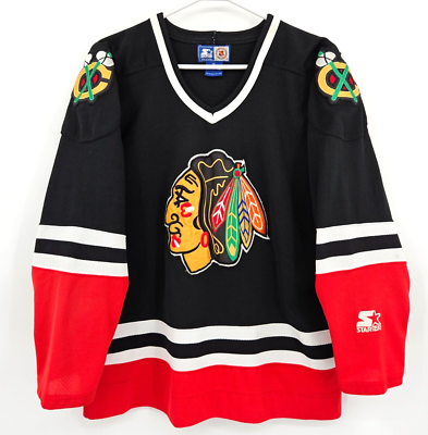 Vintage 90s STARTER Chicago Blackhawks NHL Hockey Jersey Vintage 90s STARTER Chicago Blackhawks NHL Hockey Jersey