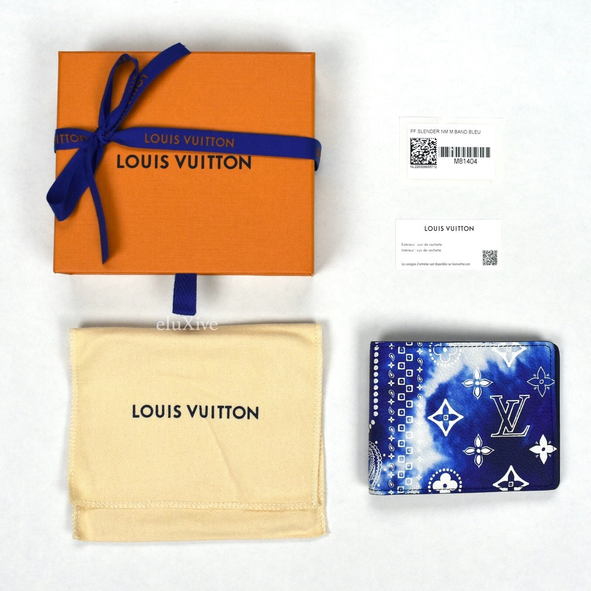 NWT Louis Vuitton Bandana Monogram Leather Slender Wallet Bifold 