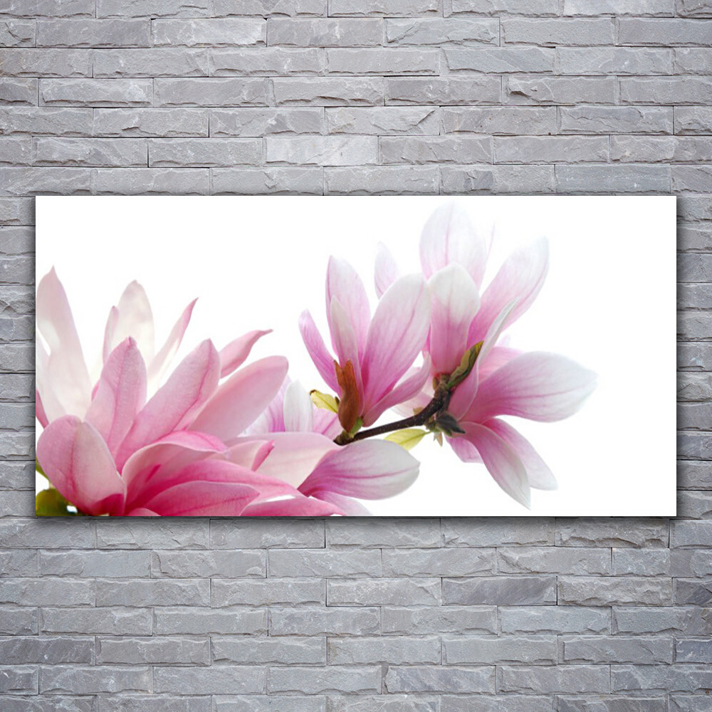 Fleurs de magnolia en tableau acrylique 120x60 pour décorer une chambre zen