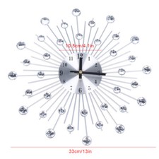 13in Crystal Glass Wall Clock Silent Movement...