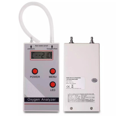 Ultrasonic Oxygen Flow Concentration Pressure Test Meter Detector O2 Analyzer