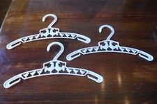 6 Vintage Plastic Child Baby Doll Pink White Plastic Clothes Hangers-Animals 