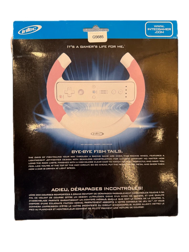Nintendo Wii Intec Racing Wheel, Pink and White - Image 3 of 3
