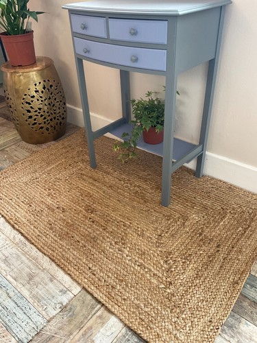DHAKA Rustic Area Rug Hand Woven Mat with Natural Fibre Indian Jute Flat Pile - Picture 23 of 41