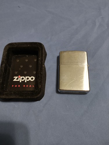 Vintage - Zippo Lighter - Brushed Silver- *GOOD USED*