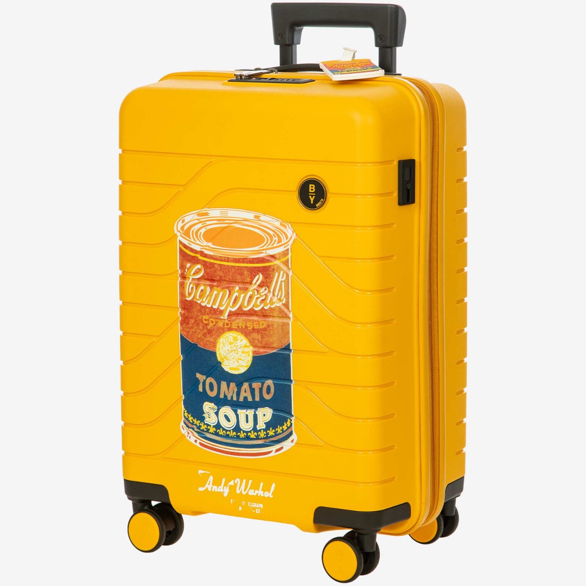 BRIC'S CAMPBELL Andy Warhol yellow hardside carryon spinner trunk