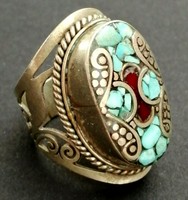 EXTREMELY RARE POST MEDIEVAL ISLAMIC OTTOMAN SILVER RING WITH CORAL ...