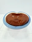 New ListingVintage Murano Bullicante Opalescent Glass Ashtray Catchall - Blue & Amber MCM
