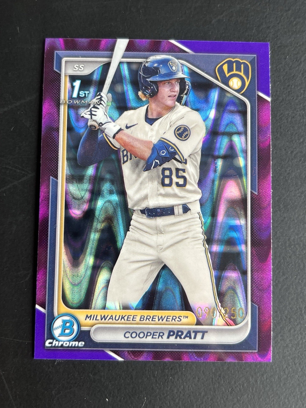 Cooper Pratt 2024 Bowman Chrome 1st Purple Raywave Refractor Sp #/250
