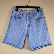 VINTAGE GUESS USA Denim Jean Shorts Light Wash Size 2 High Rise Distressed Y2K