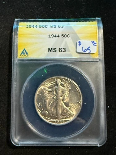 1944 WALKING LIBERTY HALF DOLLAR ANACS MS 63 546