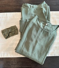 Set Of 2 Abaya Womens Muslim Sleeveless Dresses  Hairband - S/M Bundle 110