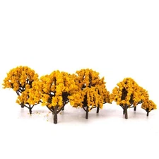 20 PCS Orange Model Trees, 1.18-3.15 Inch, Mini Train Forest, Railroad, Scenery