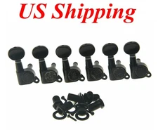 Wilkinson Mini Oval Button E-Z-LOK Post Guitar Tuners Tuning Pegs Black