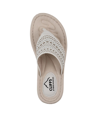 Cliffs by White Mountain Comate Keilsandalen – Damen weiß 9,5 breit - Bild 4 von 5