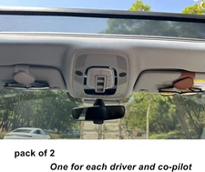 Sunglasses Holders for Car Sun Visor - Set of 2 - Magnetic Leather Glasses Ey...