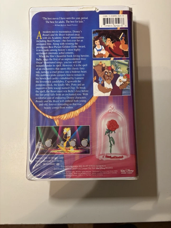 **RARE** **MISPRINT** Beauty and The Beast (VHS, 1992, Black Diamond Classic) - Image 2 of 4