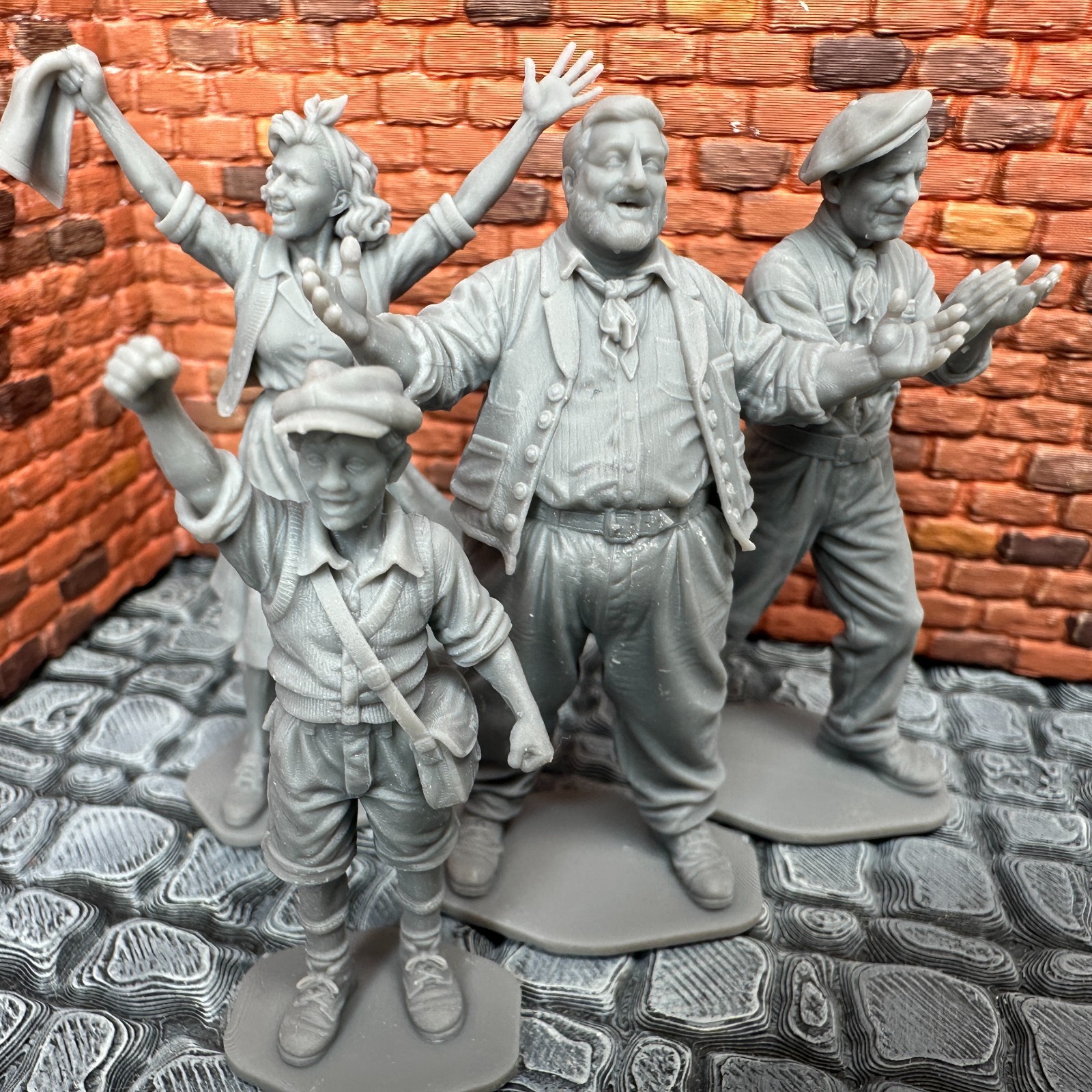 Liberation of Occupied France Civilian Set #1 Toy Soldier 3D 1/32 Scale Figures