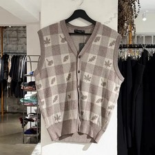 Christian Dior Homme Sport Milk Brown Pattern Knit Vest