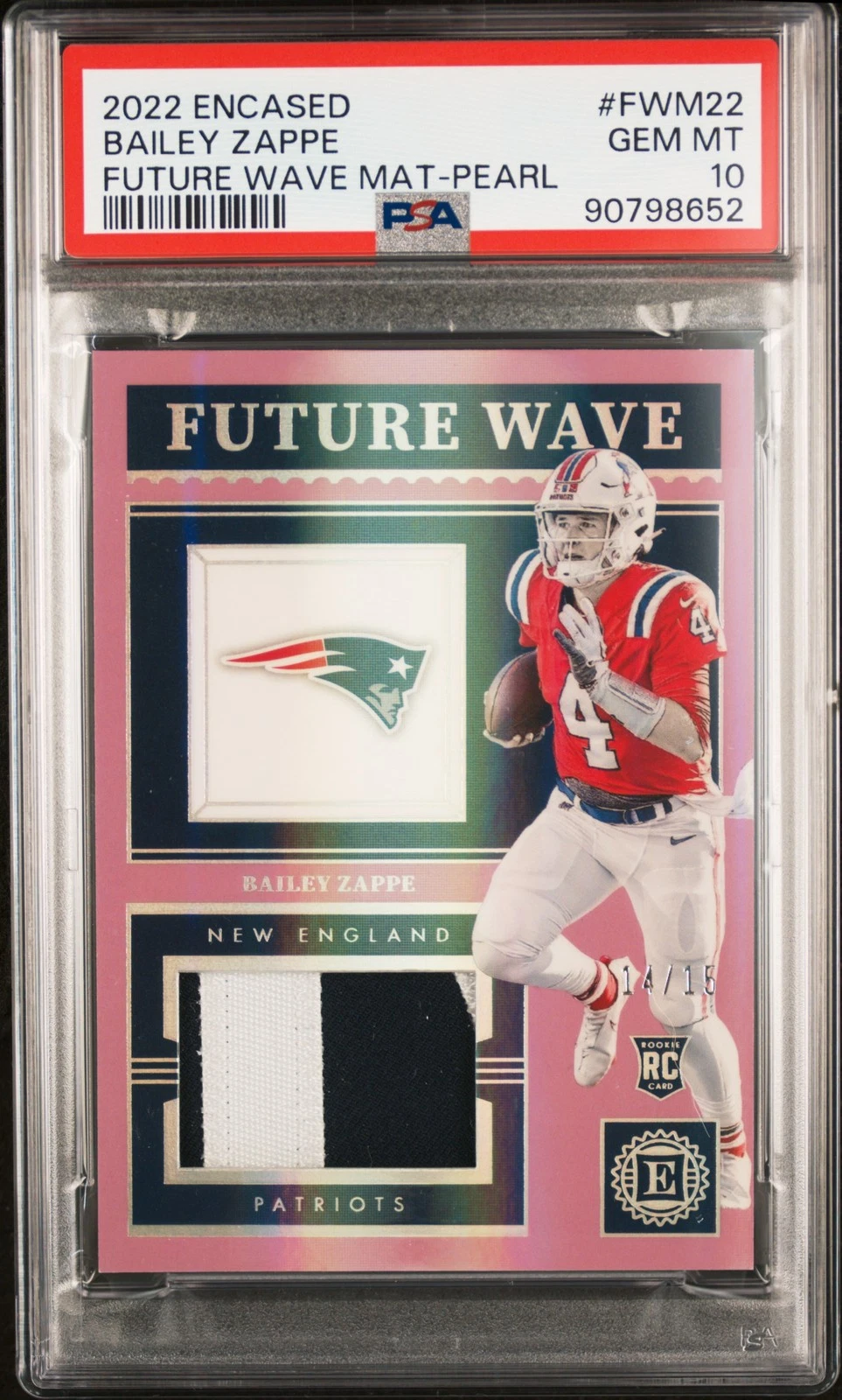 Bailey Zappe Panini Encased Future Wave Materials #FWM22 Pearl