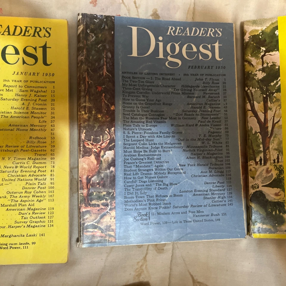 Vintage 1950 Readers Digest Complete Annual Set Of 12 Monthly Magazines Foto 3 de 4