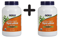 2 X NOW Foods Spirulina Certified Organic, 500Mg - 500 Tabs (46,99 Eur/Kg)