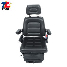 Forklift Tractor Seat Suspension Adjustable Backrest Armrest Safety Belt
