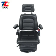 Forklift Tractor Seat Suspension Adjustable Backrest Armrest Safety Belt
