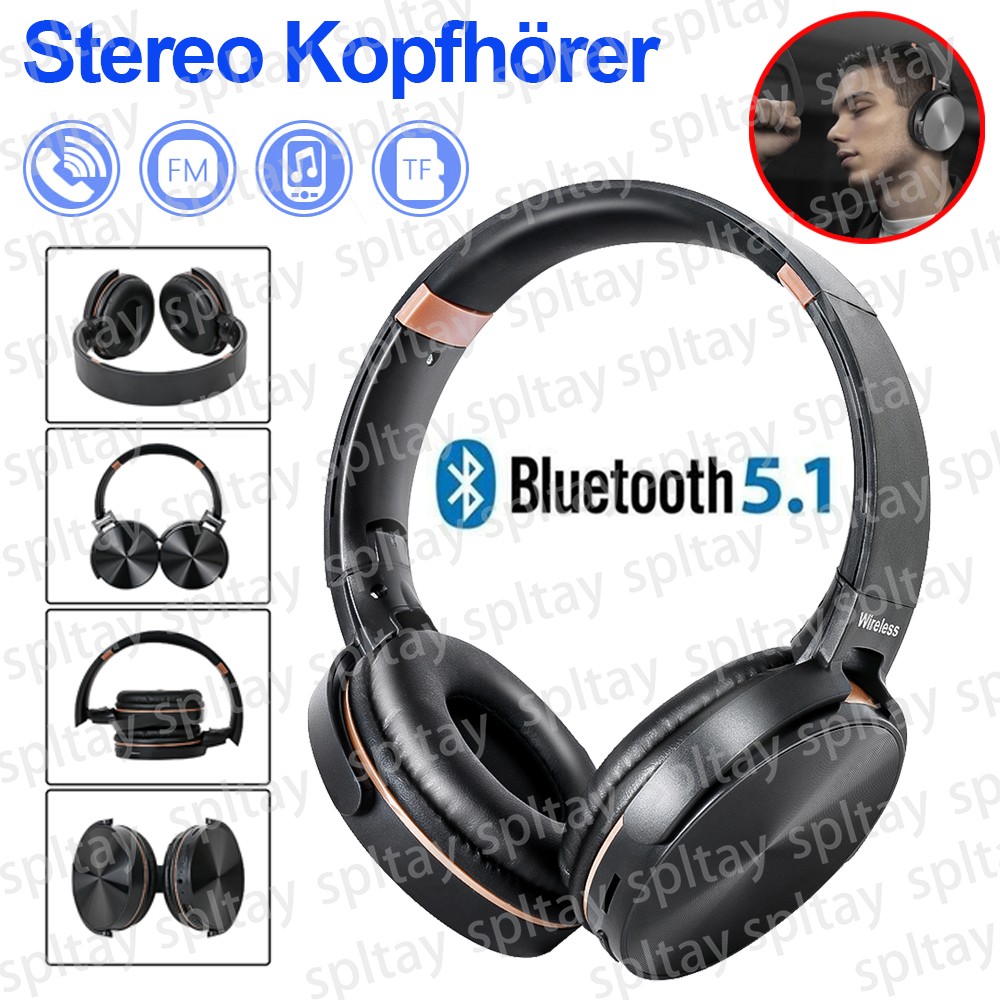 Bluetooth Kopfhörer Over On Ear Kabellos Headphone HiFi Stereo Headset Wireless