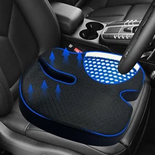 3D & Memory Foam Car Seat Cushion for Driving - Breathable Honeycomb & Orthop...