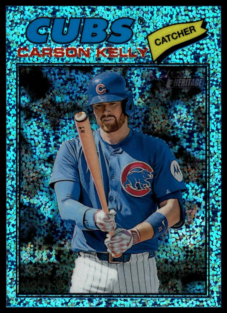 2026 Topps Heritage #326 Carson Kelly Chrome Light Blue Sparkle Refractor
