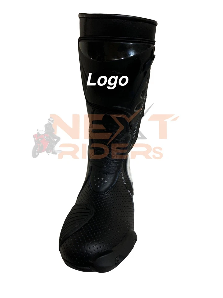 Alpinestar Custom Style Supertech R Racing Boots: White & Black Leather, CE Cert - Image 4 of 4