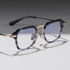 Handmade Eyeglass Frames Pure Titanium Women Men Acetate Large Glasses 53 19-152