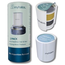 2 Pack MyHalos  Fixed Hard Water Shower Filter Cartridge Replacement Home Travel
