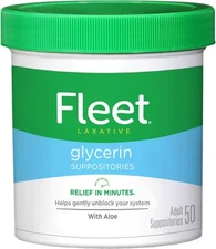 Fleet Laxative Glycerin Suppositories for Adult 50 Count (Pack of 1) 
