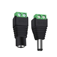 DC Power Connector 2.1 x 5.5mm BNC RCA Male/Female CCTV Video Balun Adapter LOT