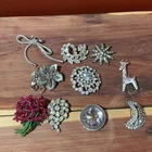 Vtg Costume Jewelry Lot Of 10 Unsigned Brooches Vintage Pin Pieces