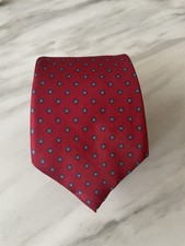 Vintage YSL Yves Saint Laurent Red With Dots Silk Tie Mens 56  Long 3  Wide