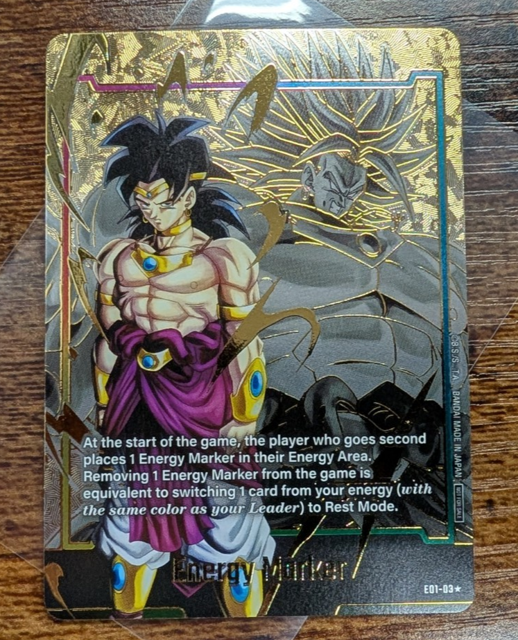 DBFW エナジーマーカー GOLD ブロリー 英語 E01-03 ① Broly Energy Marker Promo Prize Gold E01-03 Dragon Ball Fusion