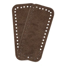 2PCS Bag Bottom for Crochet, Leather Bag Base Knitting, Coffee