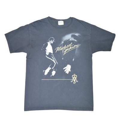 2009 Michael Jackson Black Short Sleeve Glitter Glove Shirt