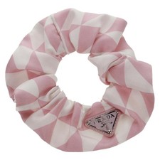 PRADA Shush Hair Tie Silk Pink Auth 159612M