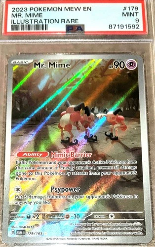 2023 Pokemon Mr. Mime 179/165 Sv: Scarlet & Violet Mew 151 Holo Rare PSA 9 MINT