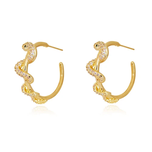 Culturesse Celestina Serpent Hoop Earrings - Picture 1 of 7